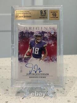 2020 JUSTIN JEFFERSON Panini Origins Rookie Auto Red /99 BGS 9.5/10 Auto