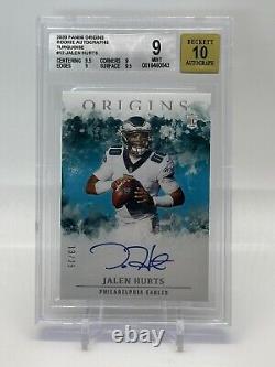 2020 Original Rookie Autograph Jalen Hurts #12 /25 BGS 9 Auto 10