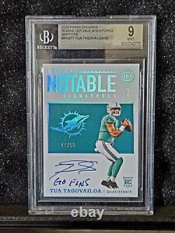 2020 Panini Encased Tua Tagovailoa Rookie Notable Signatures /50 RC Auto BGS 9