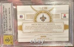 2020 Panini Flawless Drew Brees Etched in Time Autographs Ruby /5 Auto BGS 8