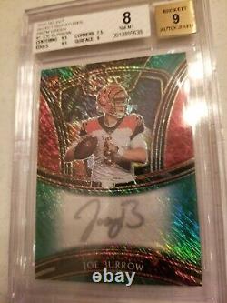 2020 Select JOE BURROW Rookie Green Prizm AUTO Autograph 4/5 pop 1 BGS 8 9.5 9.5