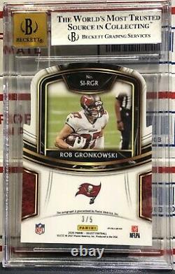 2020 Select Rob Gronkowski, #41, Auto, Green Prizm, Si-rgr, #3/5, Die Cut, Bgs