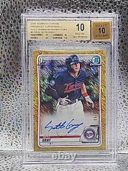 2020 Seth Gray 1st Bowman Gold Shimmer Refractor Auto 07/50 BGS 10 Auto 10 SSP