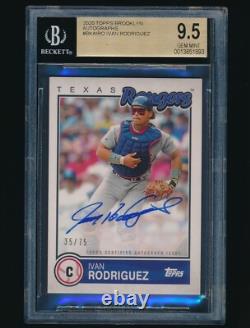 2020 Topps Brooklyn Collection Autograph #BKAIRO Ivan Rodriguez auto BGS 9.5 /75