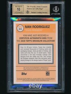2020 Topps Brooklyn Collection Autograph #BKAIRO Ivan Rodriguez auto BGS 9.5 /75
