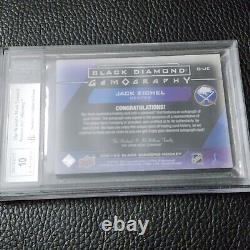 2021-22 Black Diamond Jack Eichel Auto /10 Gemography Ruby Bgs 9 Autograph 10