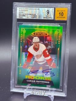 2021-22 Stature Rookie Autographs Lucas Raymond #200 Green /149 BGS 9 Auto 10