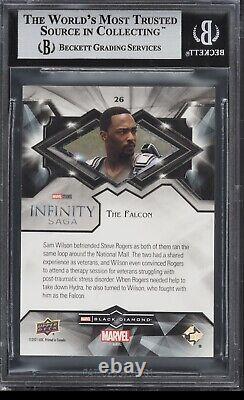 2021 Anthony Mackie BGS BECKETT Auto AUTOGRAPH MARVEL BLACK DIAMOND /35 Red Card