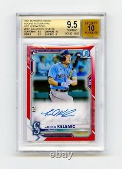 2021 Bowman Chrome JARRED KELENIC Red Refractor Rookie Autograph BGS 9.5/10 Auto