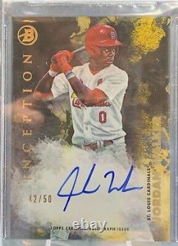 2021 Bowman Inception Jordan Walker Gold Auto Rc #/50 Bgs True Gem 9.5/10 Pop 1