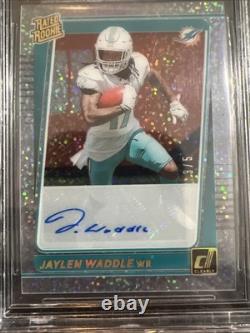 2021 Clearly Donruss Jaylen Waddle Rated Rookie Holo Gold Auto /5 BGS 9 & 10