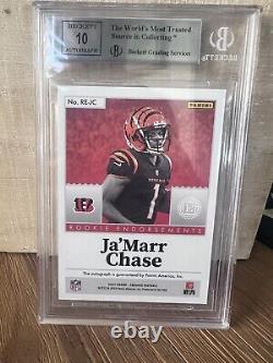 2021 Encased JA'MARR CHASE Rookie Endorsements RC /35 ON CARD AUTO BGS 8.5/10