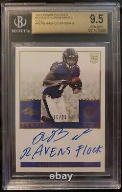 2021 Panini Encased Rashod Bateman Rookie Autograph GOLD 15/25 BGS 9.5 Auto 10