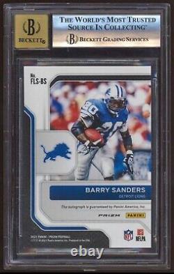 2021 Panini Prizm Barry Sanders Auto #49/99 BGS 9 with 10 Autograph Silver Legends