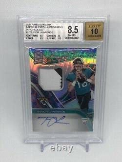 2021 Panini Spectra Trevor Lawrence /5 Rookie Patch Autograph BGS 8.5 with10 Auto