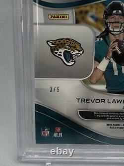 2021 Panini Spectra Trevor Lawrence /5 Rookie Patch Autograph BGS 8.5 with10 Auto