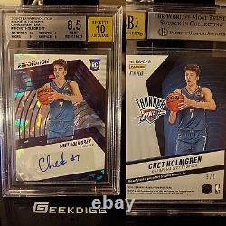 2022-23 Panini Revolution Rookie Autographs Chet Holmgren /7 BGS 8.5 Auto 10