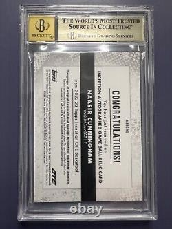 2022-23 Topps Inception OTE Naasir Cunningham Ball Auto RC SP 1/4 BGS 9.5