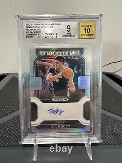 2022 BGS 9 Auto 10 Zach Edey Prizm Draft Picks Sensational Signatures Grizzlies