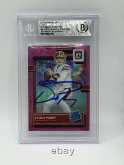 2022 Donruss Optic BROCK PURDY RC AUTO On Card Pink #277 Rookie BGS 10