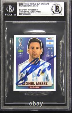 2022 Panini World Cup Stickers #ARG20 Lionel Messi Autograph Auto BGS Authentic