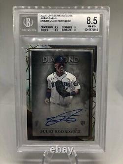 2022 Topps Diamond Icons Julio Rodriguez Rookie Auto Blue Ink /25 BGS 8.5 Card