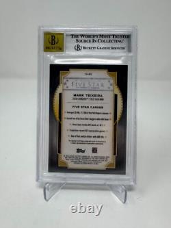 2022 Topps Five Star Mark Teixeira Green Auto BGS 9 Auto 10 Rangers POP 1