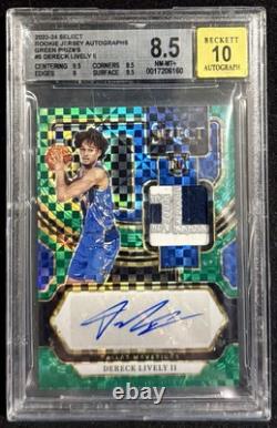 2023-24 Select Dereck Lively Green Prizm RPA /5 BGS 8.5 Auto 10 Mavericks