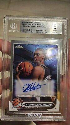 2023/24 Topps Chrome Victor Wembanyama Rookie Autograph Auto BGS 9 #CGVW