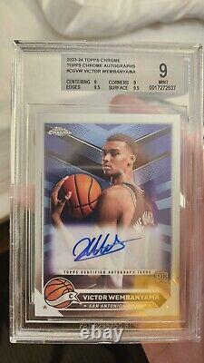 2023/24 Topps Chrome Victor Wembanyama Rookie Autograph Auto BGS 9 #CGVW