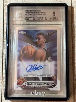 2023/24 Topps Chrome Victor Wembanyama Rookie Autograph Auto BGS 9 #CGVW
