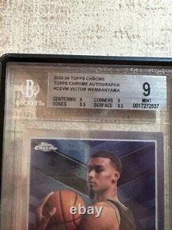 2023/24 Topps Chrome Victor Wembanyama Rookie Autograph Auto BGS 9 #CGVW