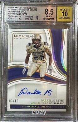 2023 Immaculate Darrelle Revis Auto 03/10 Bgs 8.5/ Autograph Bgs10
