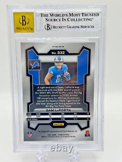 2023 Panini Pink Prizm #332 Sam LaPorta Detroit Lions RC AUTO BGS 8.5 Auto 10
