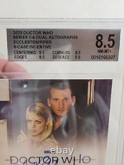 2023 Rittenhouse Doctor Who Dual Billie Piper Christopher Eccleston Auto Bgs 8.5