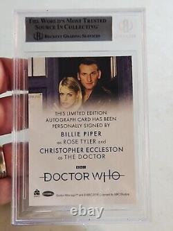 2023 Rittenhouse Doctor Who Dual Billie Piper Christopher Eccleston Auto Bgs 8.5