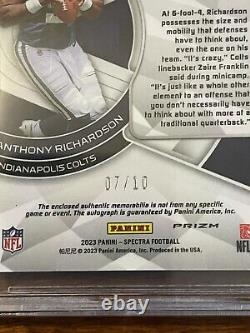 2023 Spectra Anthony Richardson RPA /10 Rookie? Patch Auto BGS 9/10 Colts