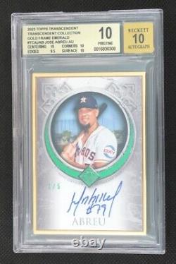 2023 Topps Transcendent Gold Frame Emerald Jose Abreu Auto #d 1/5 BGS 10/10