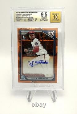 2024 Bowman Chrome Prospect Auto Orange Refractor 18/25 Victor Hurtado BGS 9.5