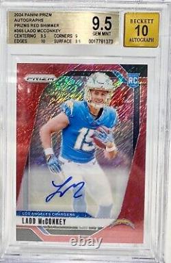 2024 Ladd McConkey Prizm Red Shimmer auto /35 BGS 9.5 autograph 10