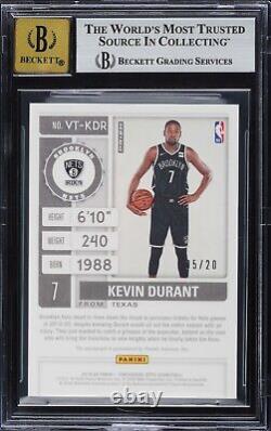 /20 Kevin Durant Auto BGS 9 10 2019-20 Contenders Optic Ticket HOLO Autograph SP