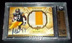 (#/225) BGS 9.5 10 Autograph Rc Jersey Mike Wallace Auto 2009 Exquisite Signed