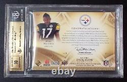 (#/225) BGS 9.5 10 Autograph Rc Jersey Mike Wallace Auto 2009 Exquisite Signed