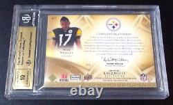 (#/225) BGS 9.5 10 Autograph Rc Jersey Mike Wallace Auto 2009 Exquisite Signed