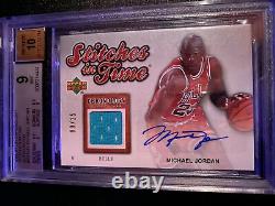 /25 Auto 1996 All Star Michael Jordan G/U Jersey Patch BGS Mint 9 10 Autograph