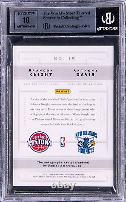 /49 Anthony Davis ROOKIE AUTO BGS 8.5 2012-13 National Treasures Autograph DUAL
