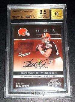 (#/534) BGS 9.5 10 Rc Brady Quinn Auto 2007 Contenders Rookie Signed Autograph