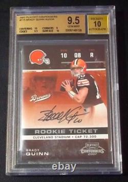 (#/534) BGS 9.5 10 Rc Brady Quinn Auto 2007 Contenders Rookie Signed Autograph
