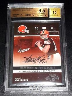 (#/534) BGS 9.5 10 Rc Brady Quinn Auto 2007 Contenders Rookie Signed Autograph