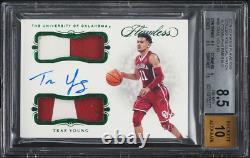 /5 Trae Young DUAL Patch Auto BGS 8.5 10 2019-20 FLAWLESS Collegiate Autograph